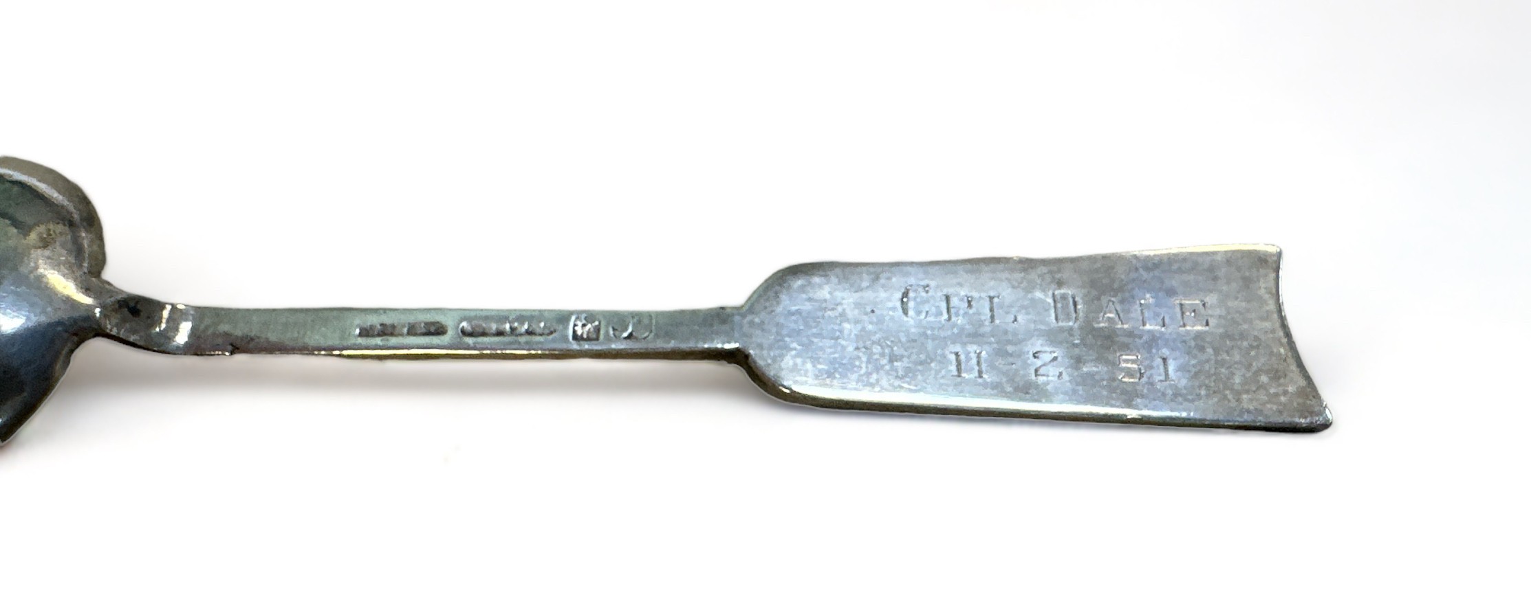 Hong Kong Rifle Association silver teaspoon, H.K.R.A. as handle, reverse of which engraved Cpl - Image 2 of 2