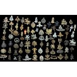 Mixed lot of military cap badges etc (80+) with examples of Queen's Own Yeomanry, East Surrey,