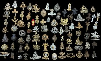 Mixed lot of military cap badges etc (80+) with examples of Queen's Own Yeomanry, East Surrey,