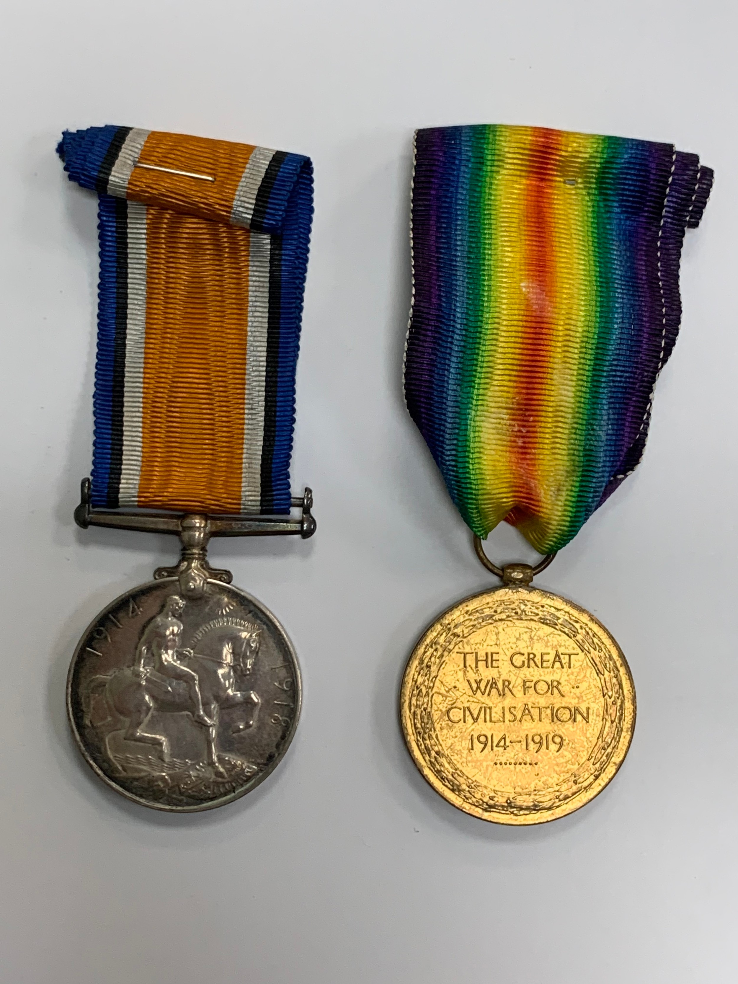 First World War – British War & Victory Medal pair awarded to 76851 DVR P. PINFOLD - Image 2 of 3