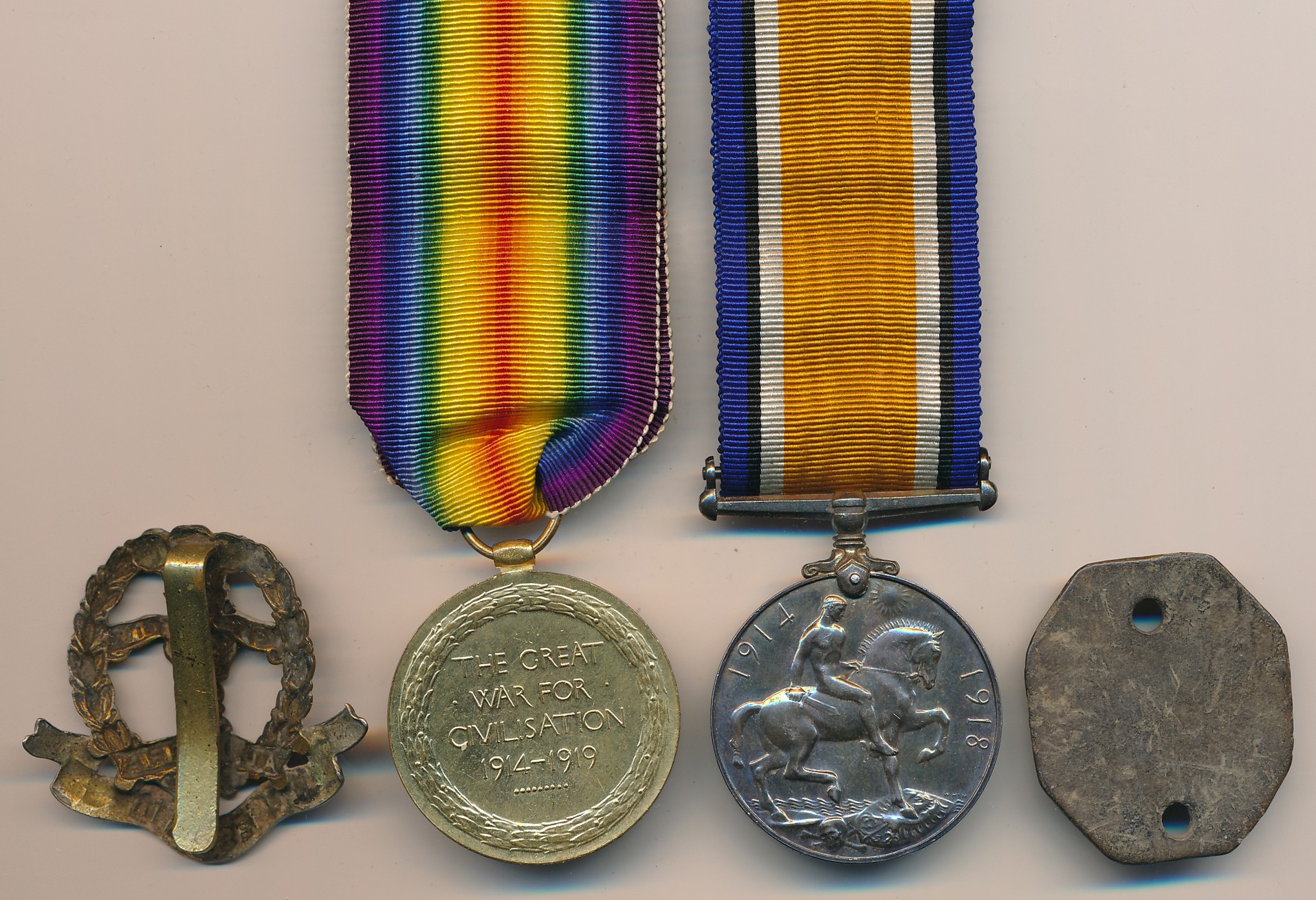 First World War - War Medal and Victory Medal to 267436 Pte J. Wilkinson Midd’x R. nearly mint. With - Image 2 of 3