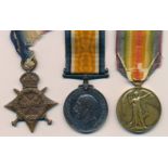 First World War - 1914-15 Star trio to 33035 Pte C. Collett R.A.M.C. good very fine or better.