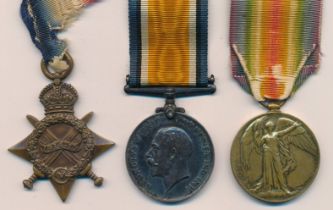 First World War - 1914-15 Star trio to 33035 Pte C. Collett R.A.M.C. good very fine or better.