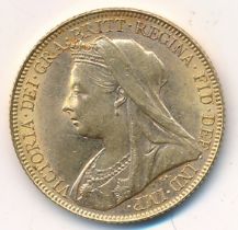 Victoria 1899 full gold sovereign fine.