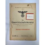 Third Reich, Party Law Firm confidential bulletin relating to General Economic Policy. Front reads ‘