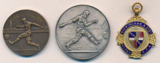 RAF football medals attributed to L.A.C. Leslie Bloomer with 1. RAF Shallufa (Egypt) Inter Section