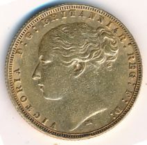 Victoria 1876M full gold sovereign, good fine.