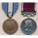 United Nations Medal (Cyprus) United Nations Medal (Cyprus) un-named as issued and QEII Army LSGC to
