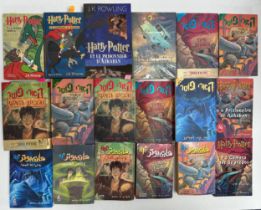 Harry Potter foreign language books, French, Spanish, Hebrew, Egyptian, Portuguese and Dutch.