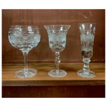 Cumbria Crystal, three items of Cumbria Crystal Grasmere cut glass drinking vessels, to include;