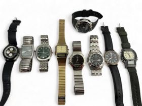 A collection of Casio and Citizen watches - Qty 9