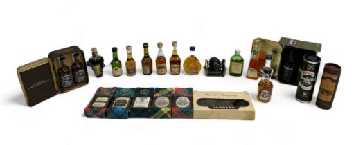 A wide range of miniature liquors and whiskys including Jack Daniels, Glenfiddich Pure Malt,