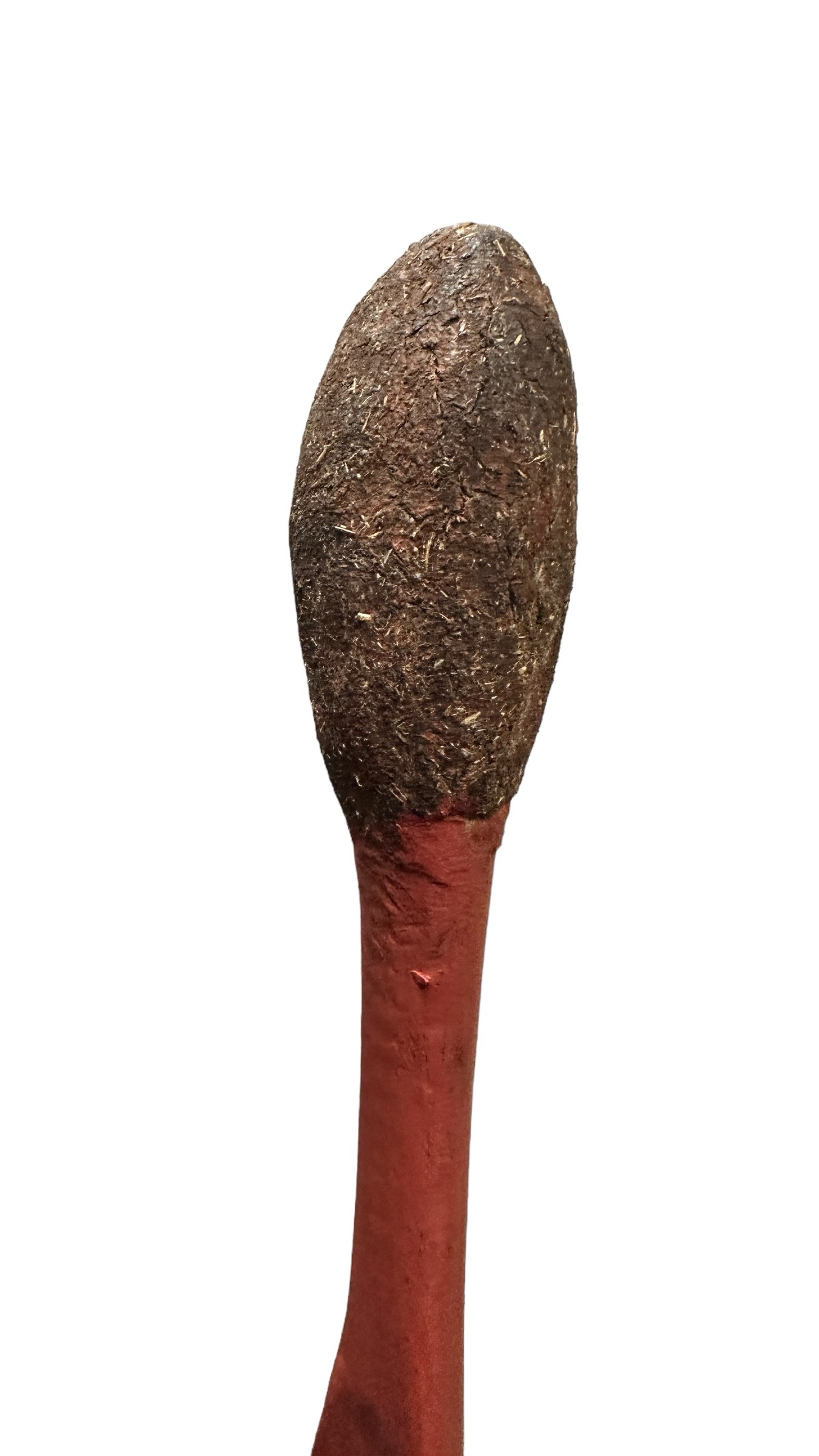 Aboriginal carved wooden Woomera, (spear thrower) possibly Mulga wood, coated in Red Ochre 86 x 10. - Image 4 of 4