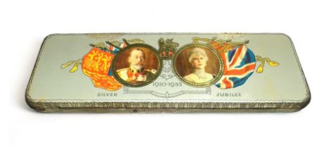 Cadbury Chocolate Tin commemorating King George V Silver Jubilee, still has the original Cadbury