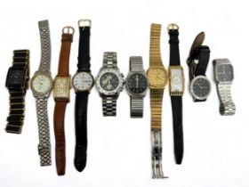 Ten quartz watches, untested. Includes several fakes.