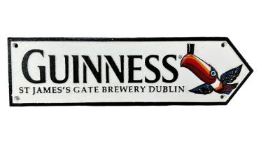 Guinness Cast Metal Guinness St. James's Gate Brewery Dublin Street Sign, 38cm in length.
