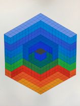 After Victor Vasarely (Hungarian-French, 1906-1997), ‘ Hexa Grace ‘ limited print, created as a gift