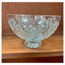 Waterford Crystal, a Waterford Crystal cut glass circular footed bowl, five geometric heart surround