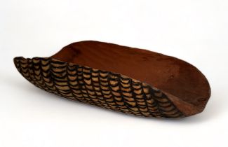 Aboriginal Yandi Dish or Coolimon, used to carry nuts, fruits water etc, 44cm x 18cm very heavily