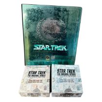 2x Unsealed factory trade boxes of 24 packs, Star Trek the original series portfolio prints trade