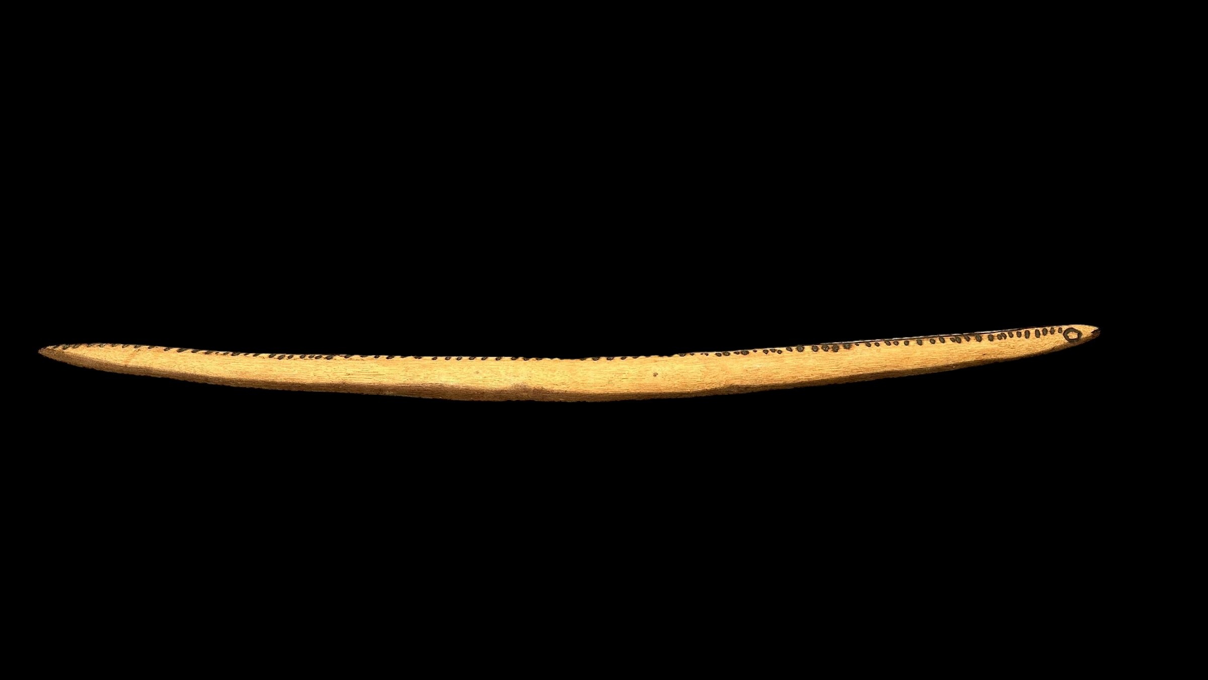 Four Aboriginal Carved Wooden Snakes: The first 92cm in length decorated with poker work dashes - Image 3 of 6