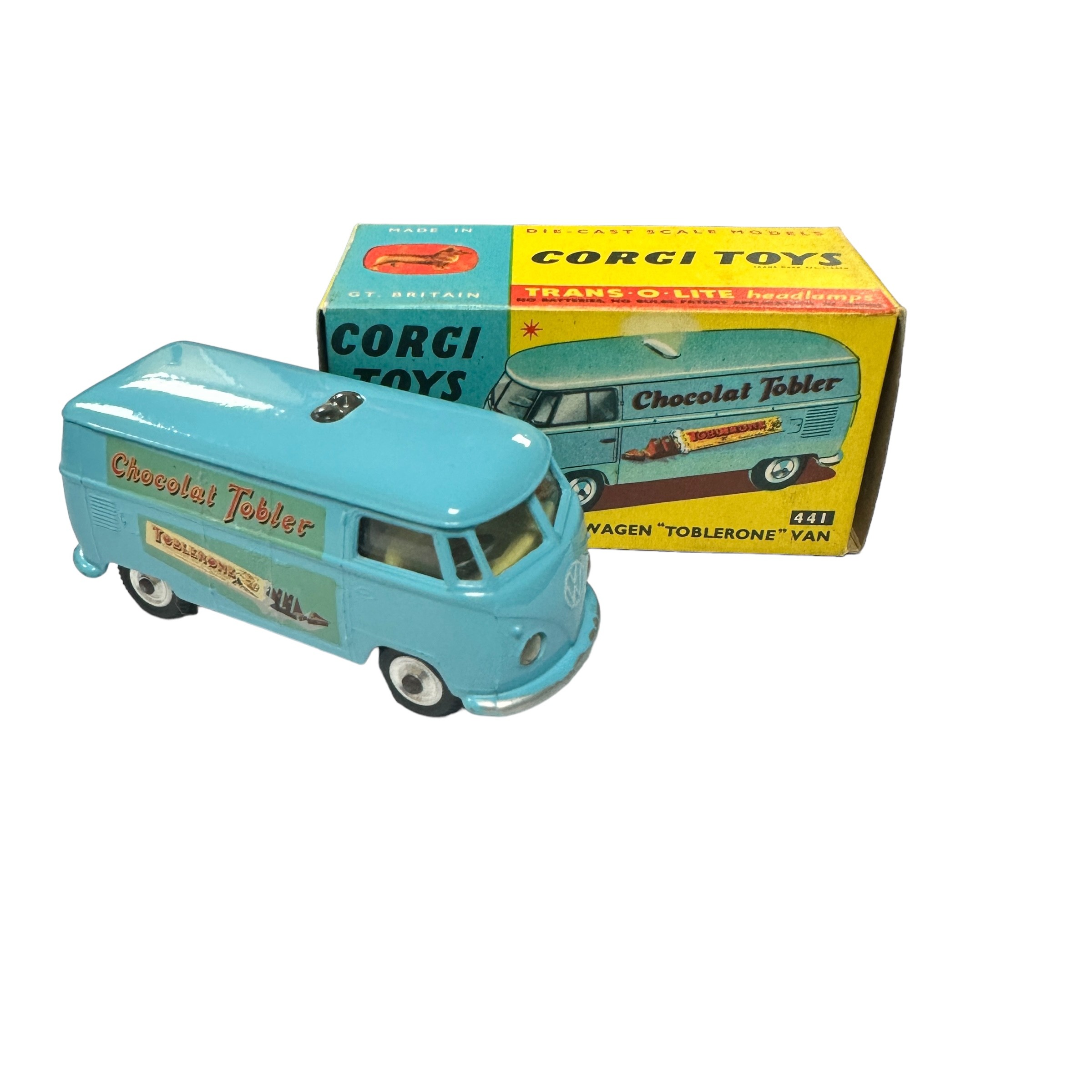 Corgi Volkswagen "Toblerone" Van No. 441, generally excellent in excellent to good plus box (ink