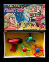 A Dan Dare Planet Gun by Merit, complete, in original box. Box has a tear and internal repair to one