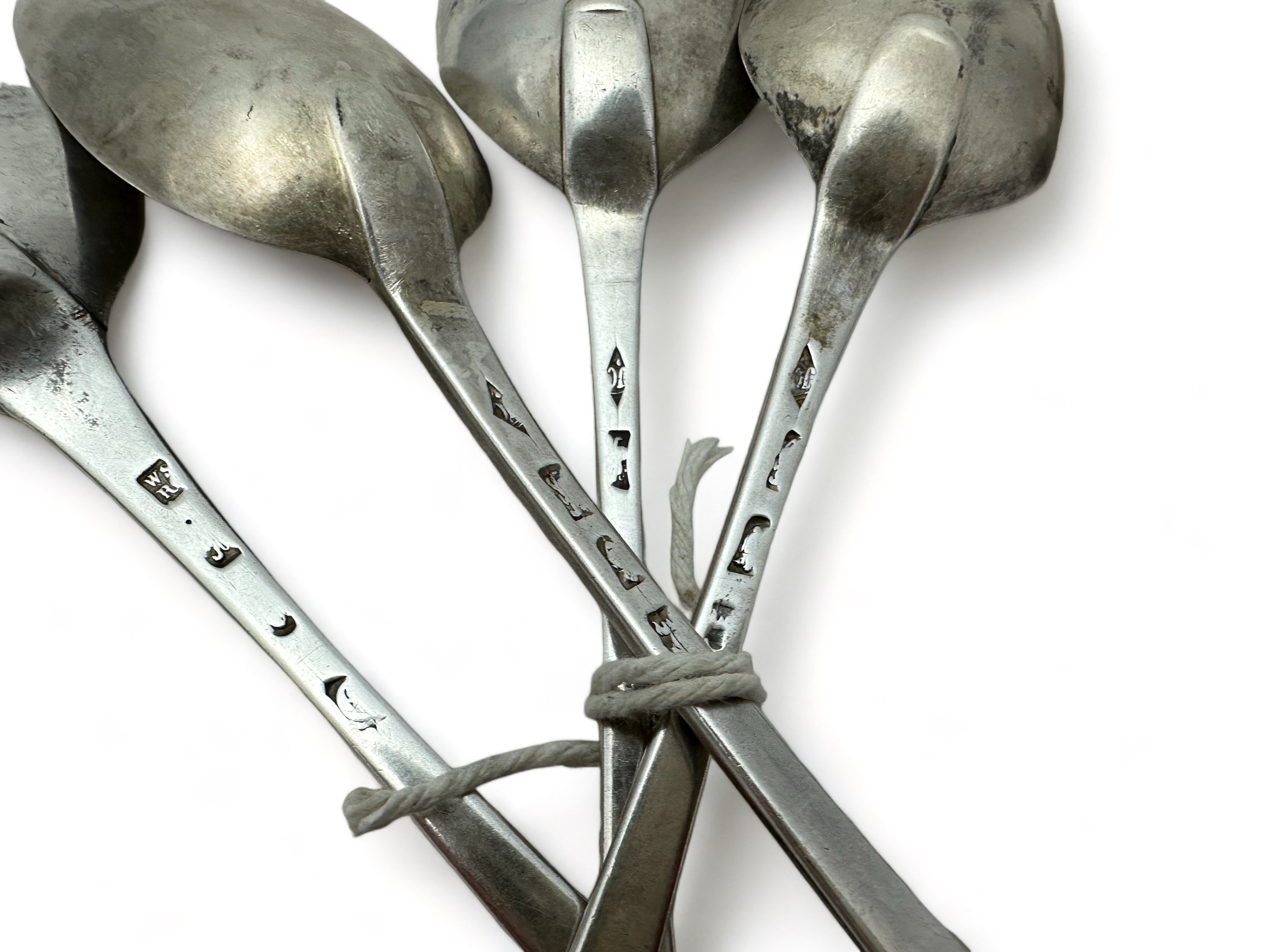 Seven George III/ Victorian silver serving spoons. Includes: two with marks for Charles Shipway, - Image 3 of 3