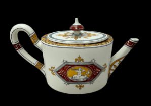 Minton, a Minton teapot with impressed Minton mark and date 1855 to base.