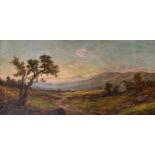 Attributed to William McEvoy (Irish, 1858-1880), large oil on canvas rural landscape. Appears