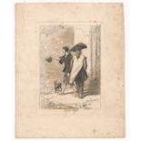 John Sell Cotman (British, 1782-1842), Libor Studiorum: Plate 45, French Beggars etching.