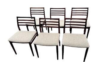 A set of six upholstered dining chairs, circa 1970. Originally purchased from The Baileys