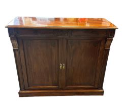 Mahogany Regency Chiffonier or side cabinet, circa 1815, with gadrooned mouldings and shaped ebony