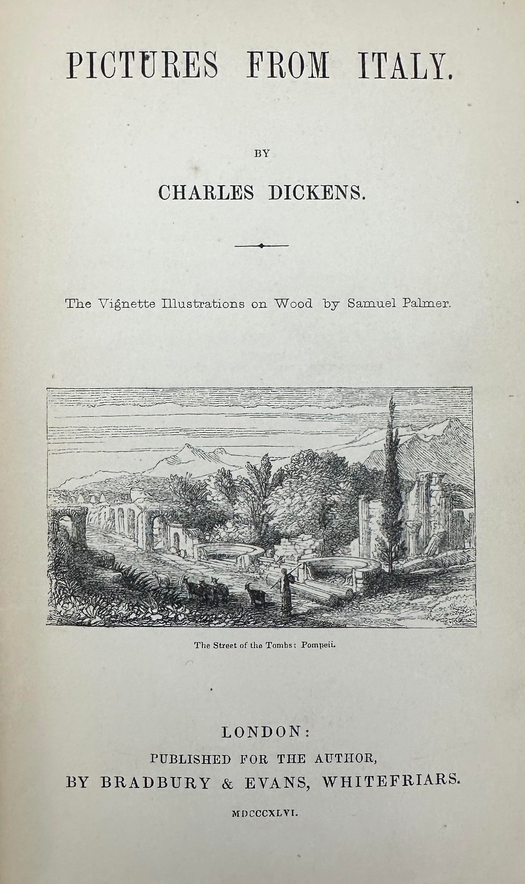 DICKENS, CHARLES. Pictures from Italy by Charles Dickens. The Vignette Illustrations on Wood by - Bild 4 aus 6