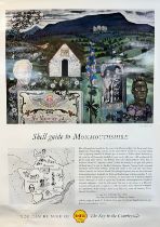 Shell-Guide posters, five original Shell-Guide posters to include; Monmouthshire, Midlothian,