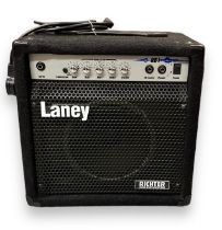 30W Laney Bass Amplifier, with in built compressor. Three band EQ. Carpeted covering. With mains