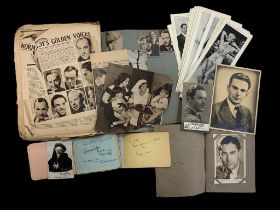 Old autographs in two small autograph books and photographs