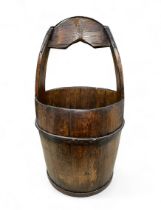 Chinese wooden water bucket / well bucket. Height 65cm, diameter 35cm. Buyer to collect or arrange