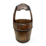 Chinese wooden water bucket / well bucket. Height 65cm, diameter 35cm. Buyer to collect or arrange