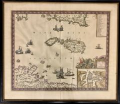 DE WIT, FREDERICK, 17th Century Map of Malta by Frederick de Wit, Insula Malta Accuratissime