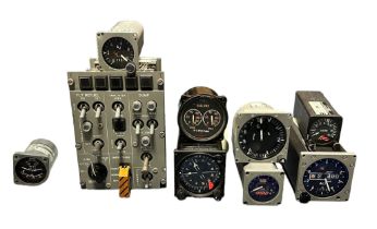 Military Aircraft Instrument Panel Gauges. Nine various aircraft gauges including a Tornado Fuel