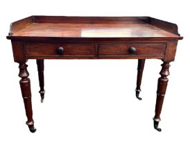 A William IV 2 drawer library writing table. 107 x 61 x 77cm.