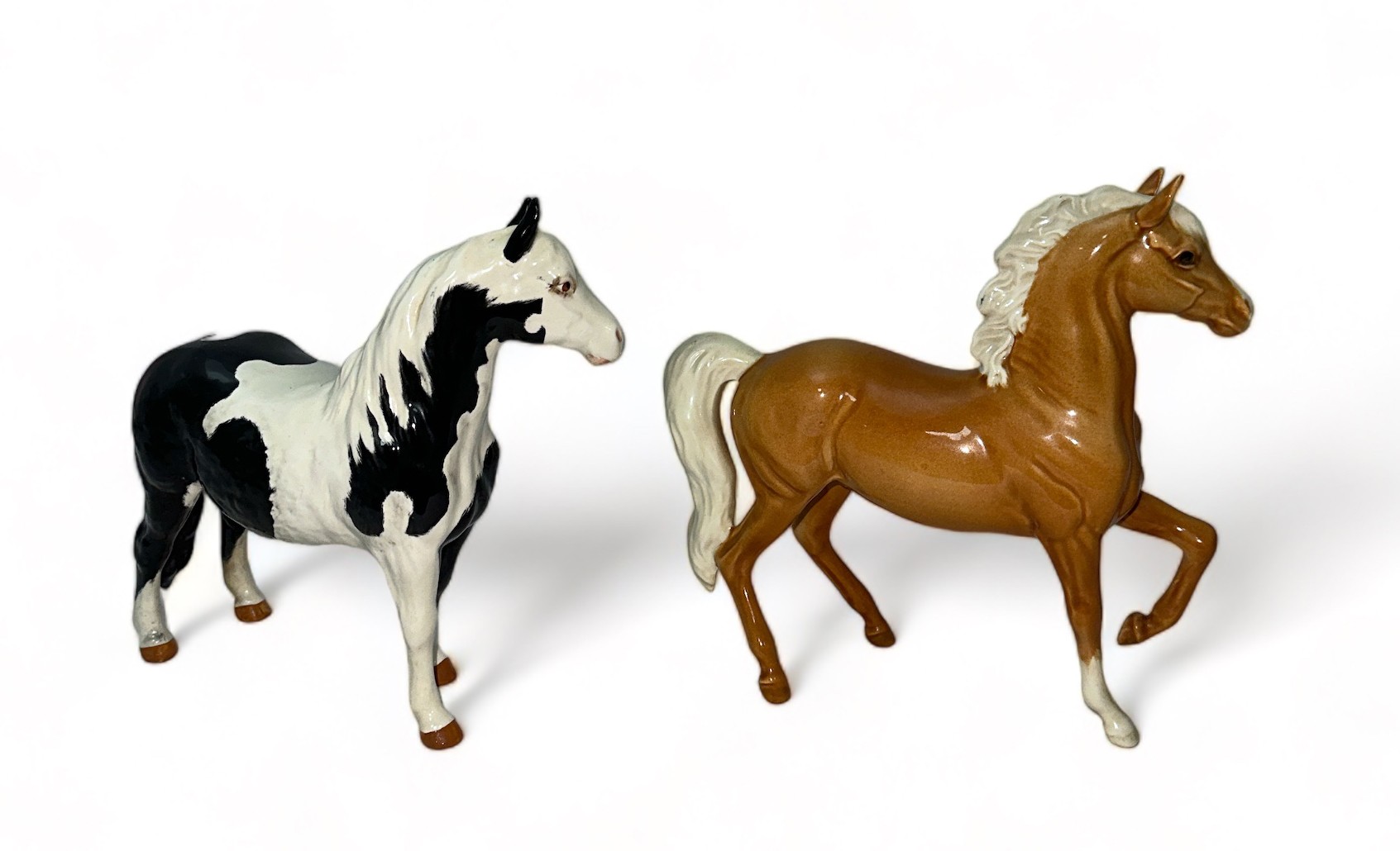 Beswick, pair of figures to include; Beswick Piebald Pinto Pony and Beswick Palomino trotting horse. - Image 2 of 3