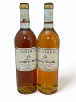 Two bottles of Chateau Lafaurie-Peyraguey Sauternes 1988, 2er cru classé. Damage to labels.