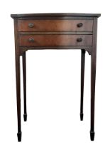 An Edwardian bow-front two drawer side table