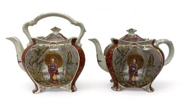 Burgess and Leigh Geisha pattern teapot and kettle, circa 1895.