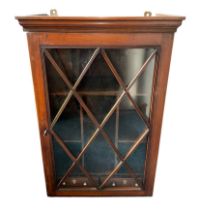 Early 19th Century mahogany glazed wall-hanging cabinet