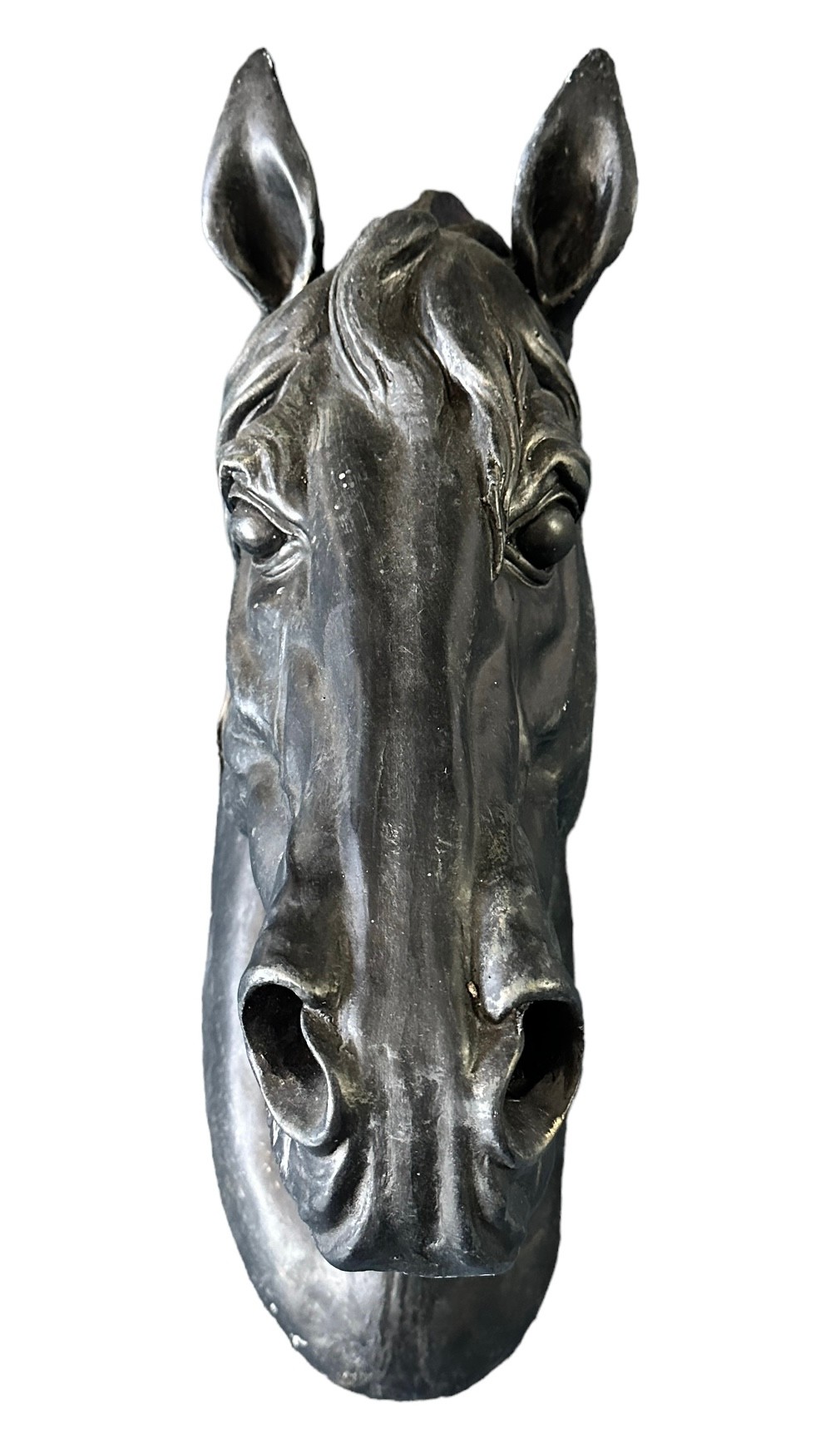 Large unsigned plaster sculpture of a horse’s head. Height 50cm, width 17cm, depth 31cm. Buyer - Image 2 of 4