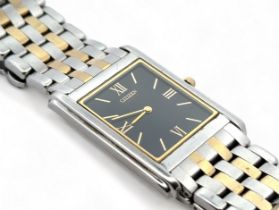 Citizen Eco Drive Stiletto GB20-S013569 wristwatch. Stainless steel case with rectangular black