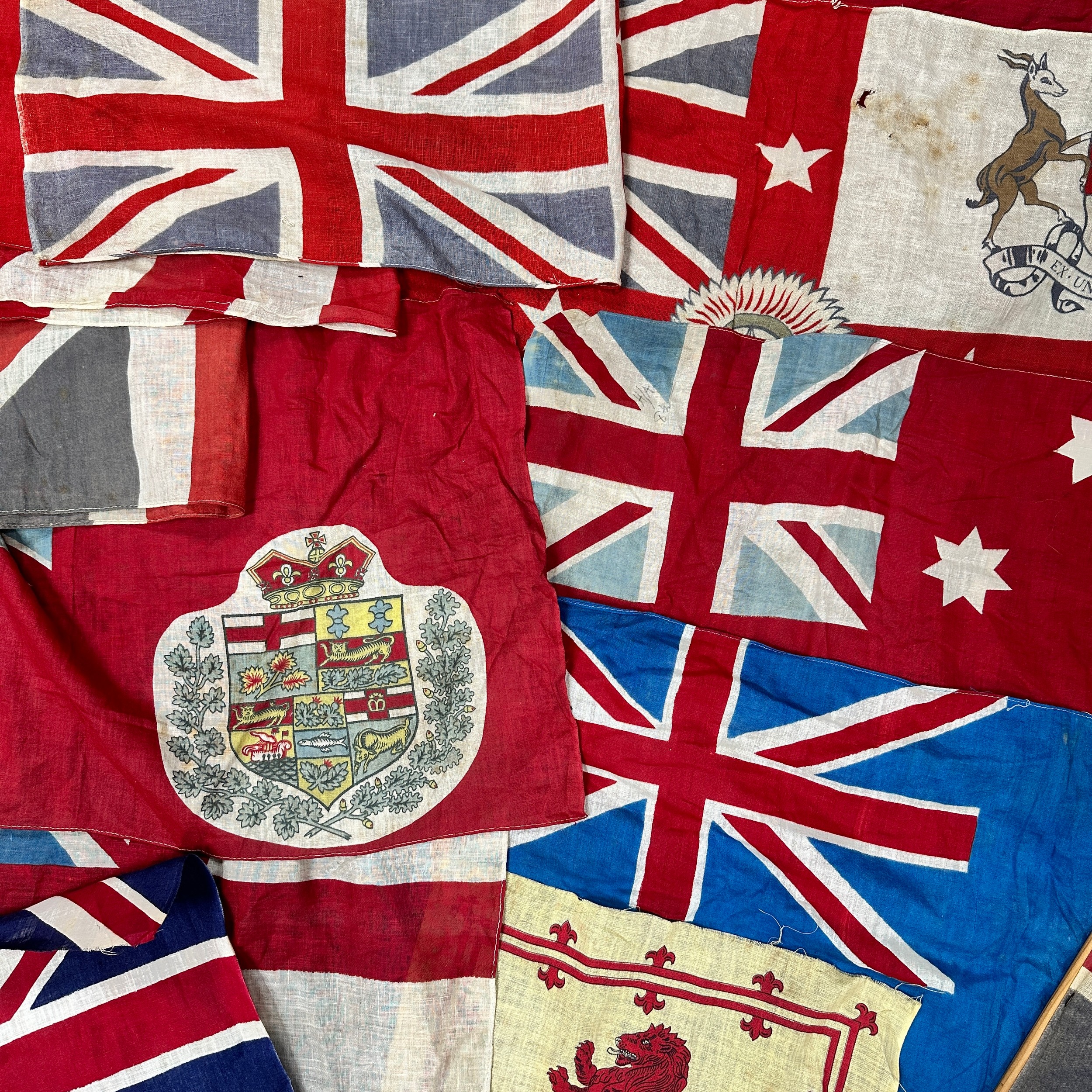 A range of 14 vintage Flags and Banners. Including Red Ensign, US, British Empire, Wales, Boer War - Image 2 of 2